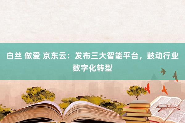 白丝 做爱 京东云：发布三大智能平台，鼓动行业数字化转型