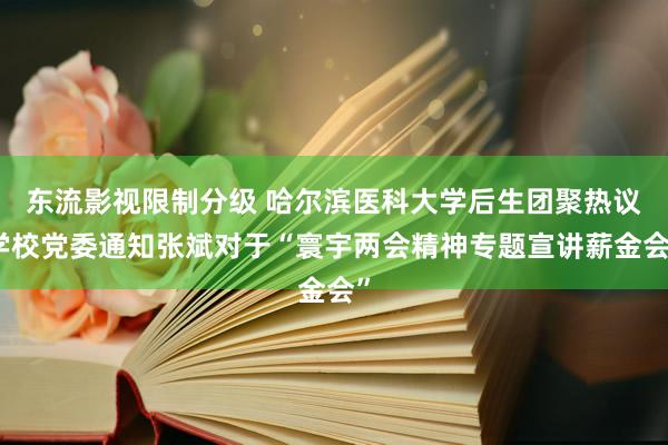 东流影视限制分级 哈尔滨医科大学后生团聚热议学校党委通知张斌对于“寰宇两会精神专题宣讲薪金会”